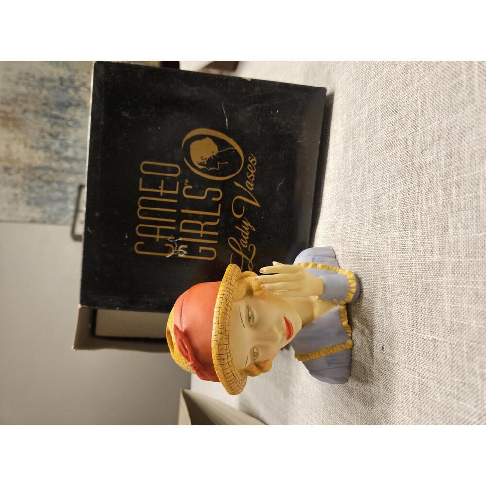 Cameo Girls Lady Head Vase NIB
